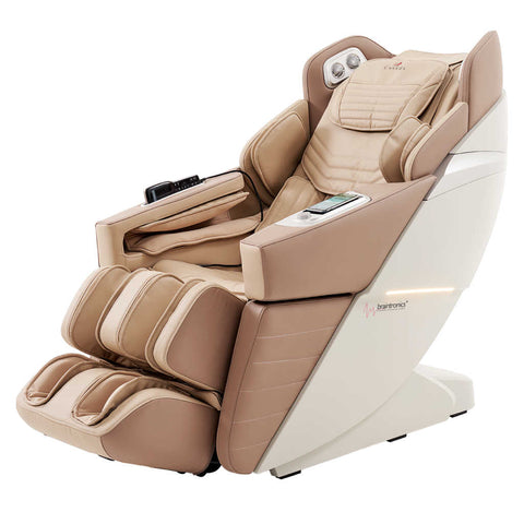 卡萨达AlphaSonic III按摩椅卡其色白色人造皮革按摩椅世界
