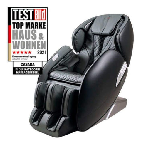 雄伟的--卡萨达AlphaSonic II-按摩椅--红黑色--人造革--按摩椅世界